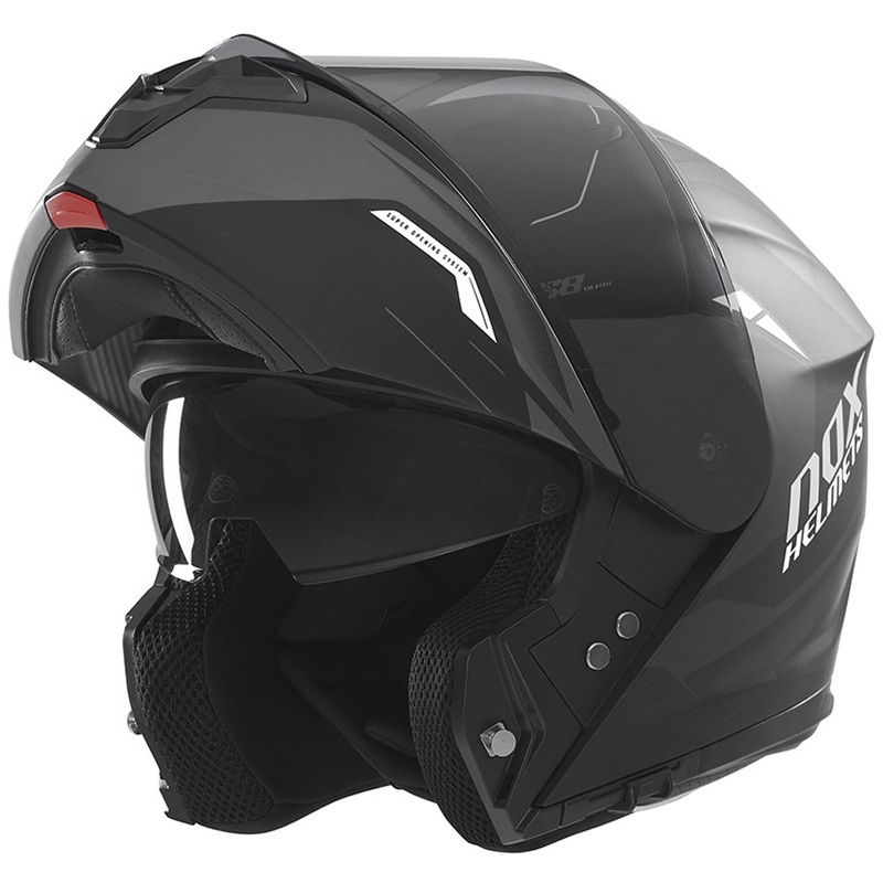 Flip-up motorcykelhjelm NOX N968 Ultra mat sort-hvid