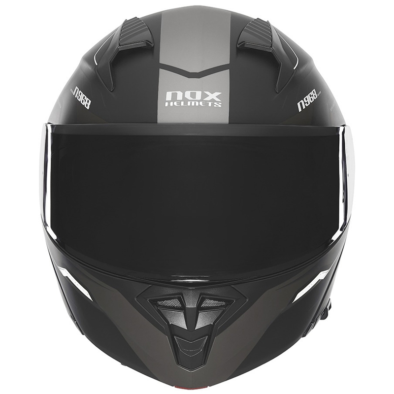 Flip-up motorcykelhjelm NOX N968 Ultra mat sort-hvid
