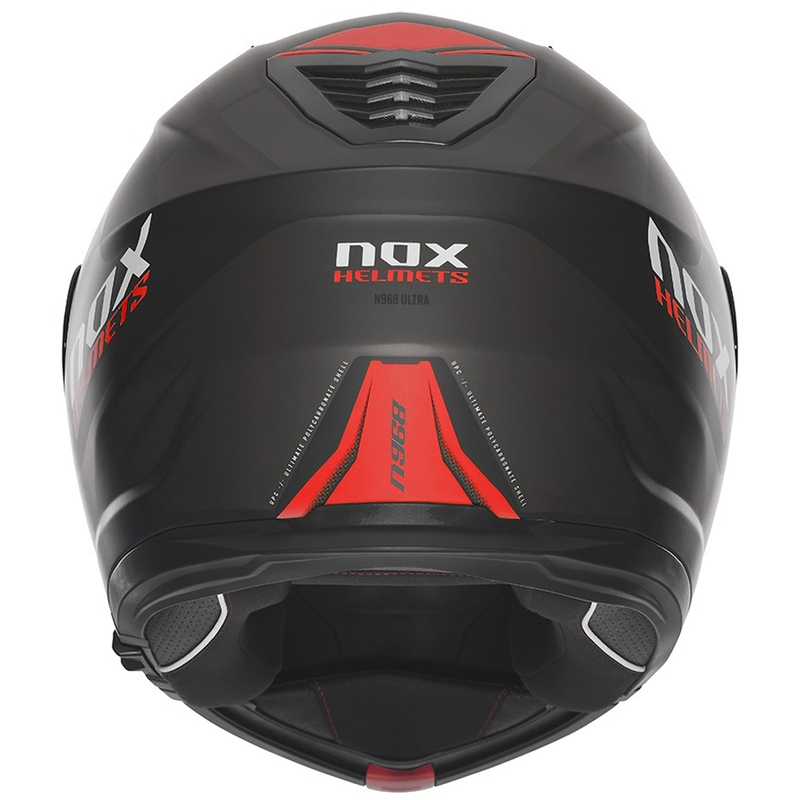 Flip-up motorcykelhjelm NOX N968 Ultra mat sort-rød