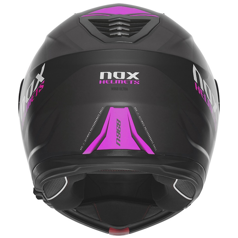 Flip-up motorcykelhjelm NOX N968 Ultra mat sort-pink