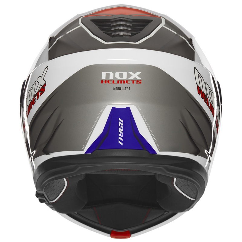 Flip-up motorcykelhjelm NOX N968 Ultra hvid-grå