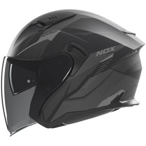 Open face motorcykelhjelm NOX N130 Myst mat sort-sølv