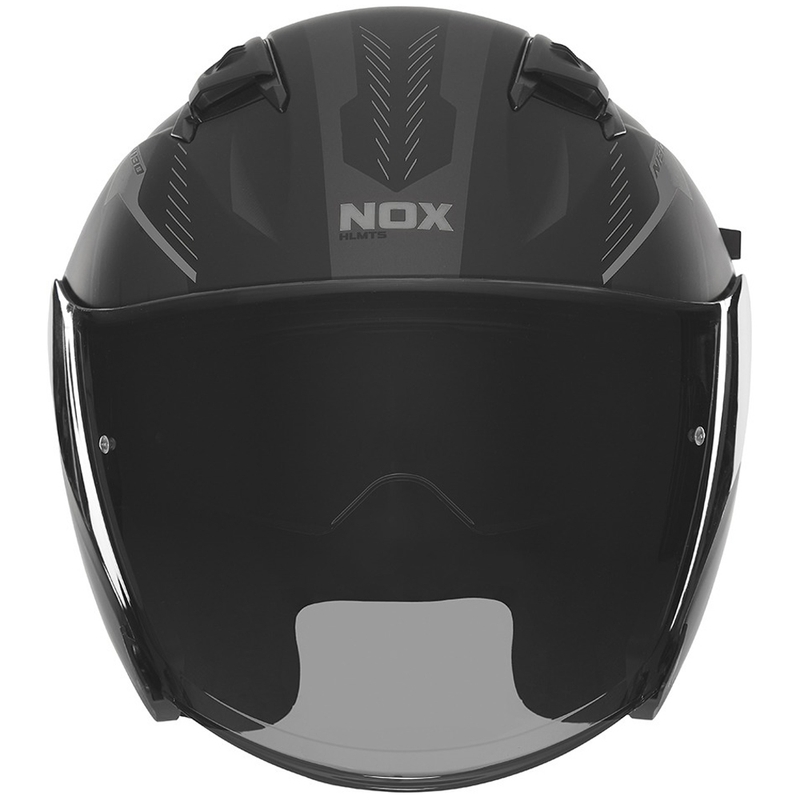 Open face motorcykelhjelm NOX N130 Myst mat sort-sølv