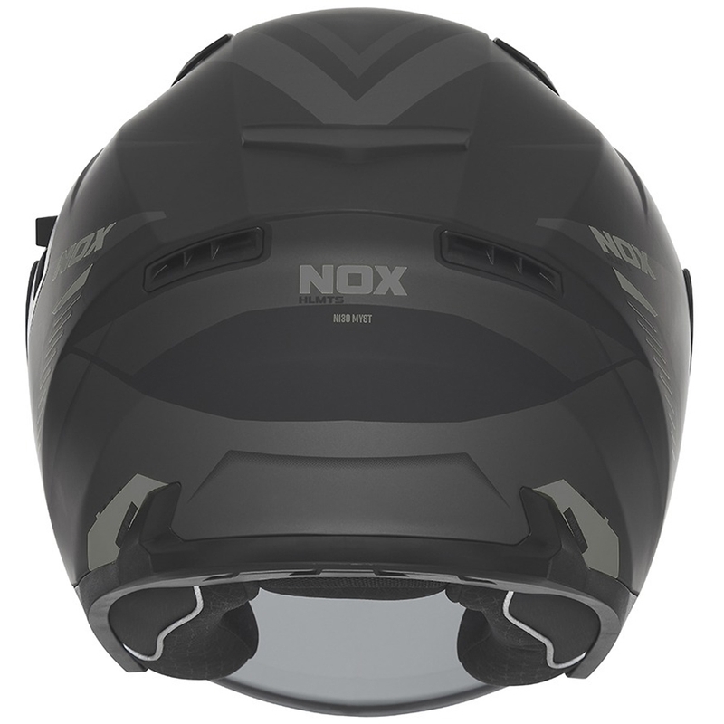 Open face motorcykelhjelm NOX N130 Myst mat sort-sølv