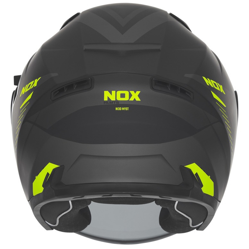 Open face motorcykelhjelm NOX N130 Myst mat sort-fluo gul