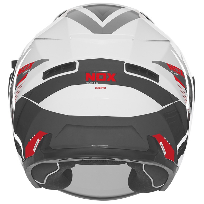 Open face motorcykelhjelm NOX N130 Myst hvid-sort-rød