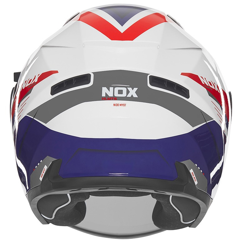 Open face motorcykelhjelm NOX N130 Myst hvid-blå-rød