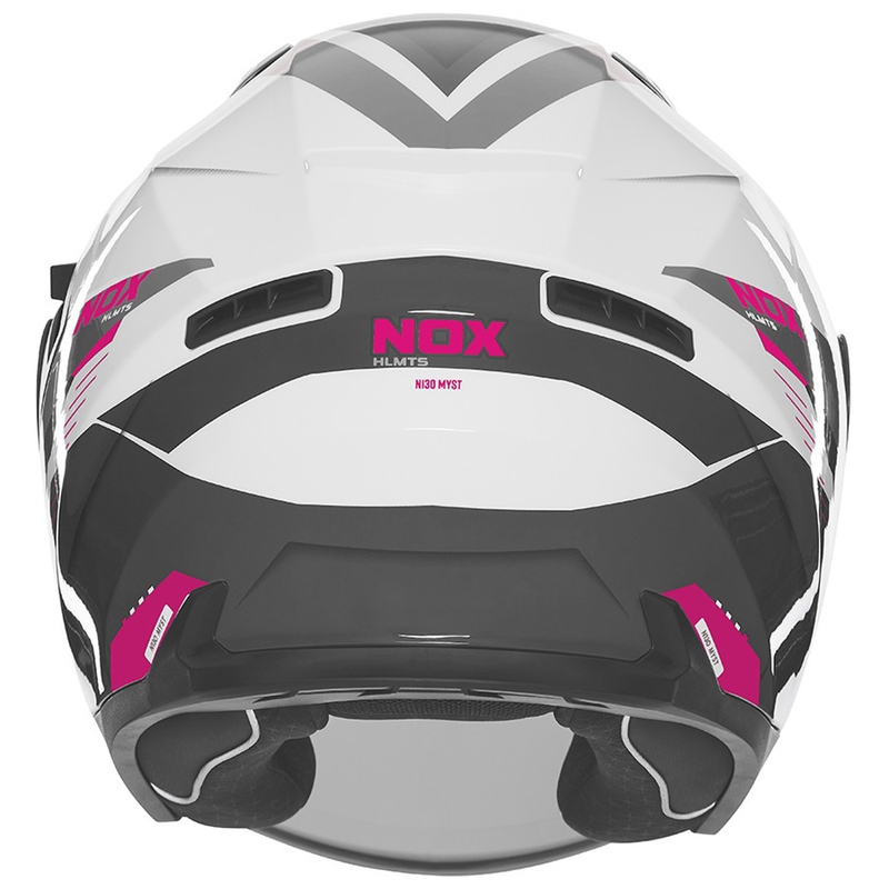 Open face motorcykelhjelm NOX N130 Myst hvid-sort-pink