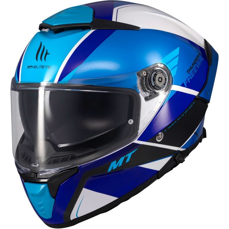 Full-face motorcykelhjelm MT Thunder 4 SV Freeway blå-grå-sort