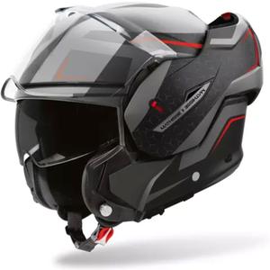 Airoh Mathisse 2 Magnet flip-up motorcykelhjelm mat grå-sort-rød
