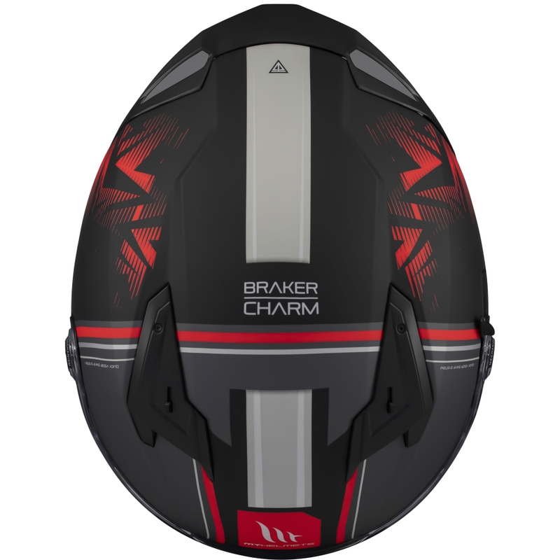 Full-face motorcykelhjelm MT Braker SV Charm mat sort-rød