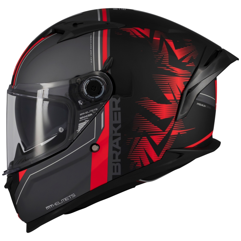 Full-face motorcykelhjelm MT Braker SV Charm mat sort-rød