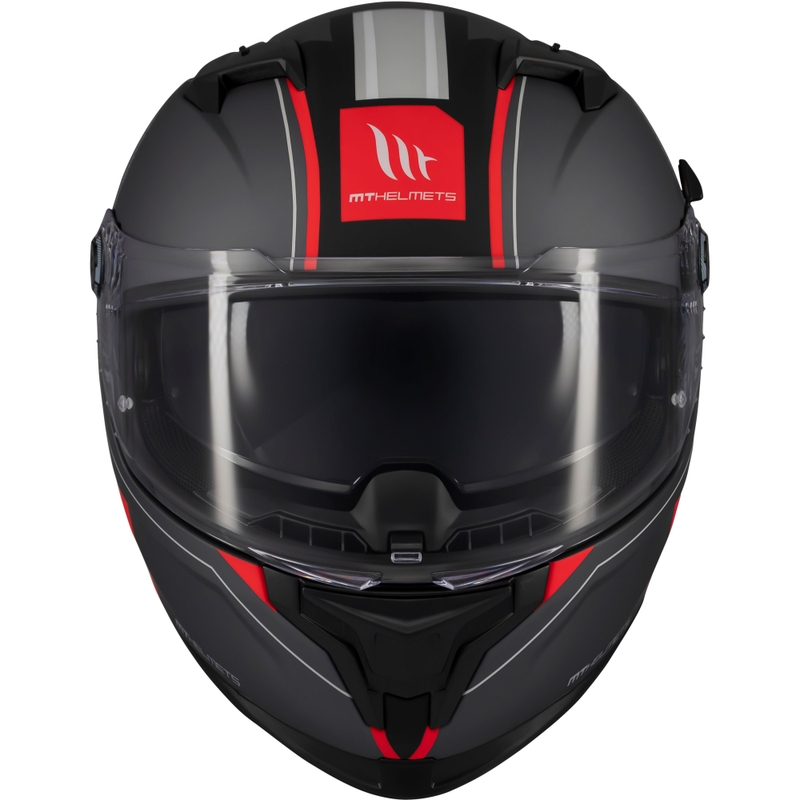 Full-face motorcykelhjelm MT Braker SV Charm mat sort-rød