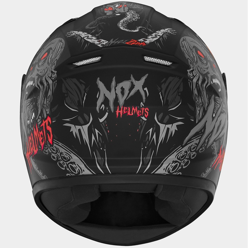 Børnemotorcykelhjelm NOX N731 ZUMBI mat sort-rød