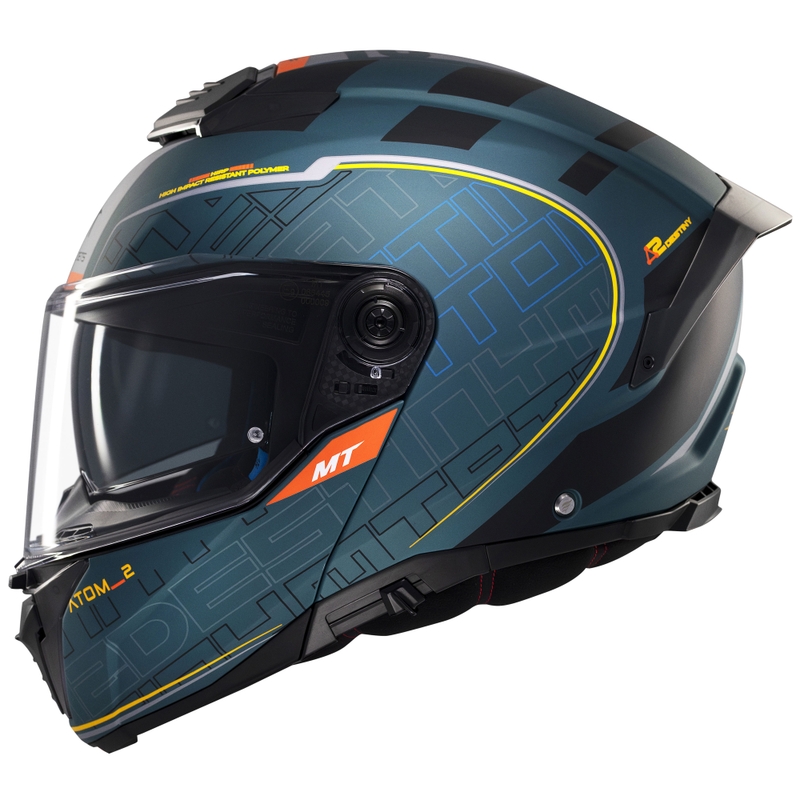 Flip-up motorcykelhjelm MT Atom 2 SV Destiny mat grøn-sort