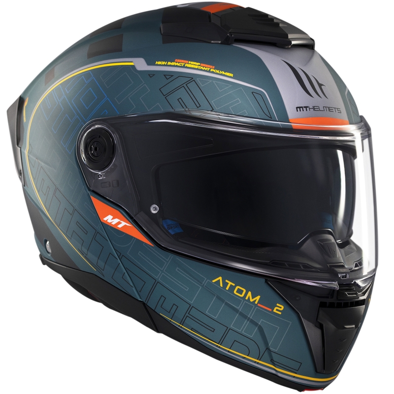 Flip-up motorcykelhjelm MT Atom 2 SV Destiny mat grøn-sort
