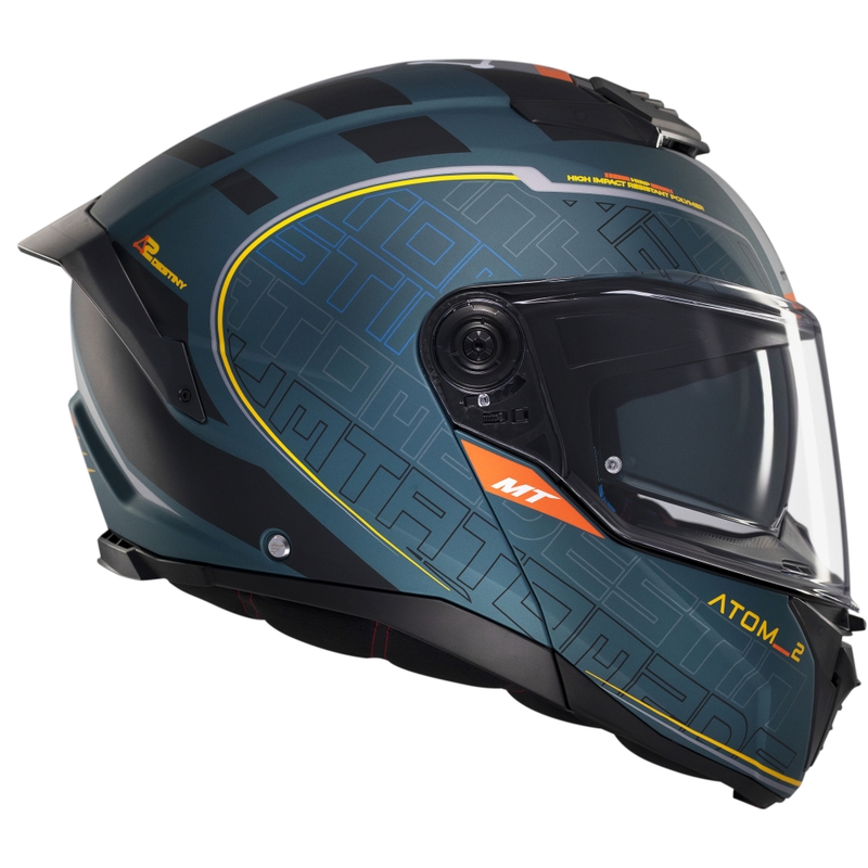 Flip-up motorcykelhjelm MT Atom 2 SV Destiny mat grøn-sort