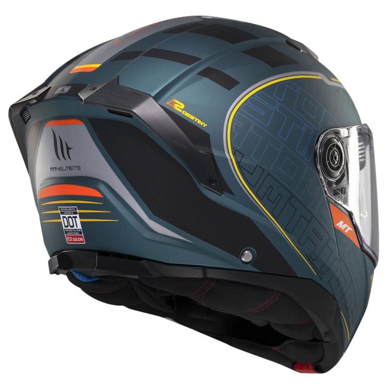 Flip-up motorcykelhjelm MT Atom 2 SV Destiny mat grøn-sort