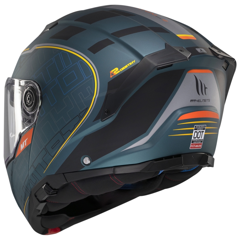 Flip-up motorcykelhjelm MT Atom 2 SV Destiny mat grøn-sort