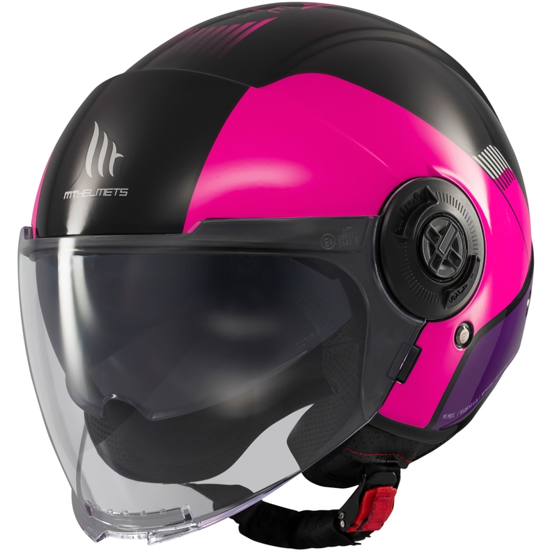 Open face motorcykelhjelm MT Viale SV S Advance sort-pink