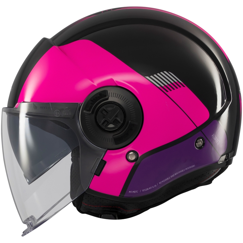 Open face motorcykelhjelm MT Viale SV S Advance sort-pink
