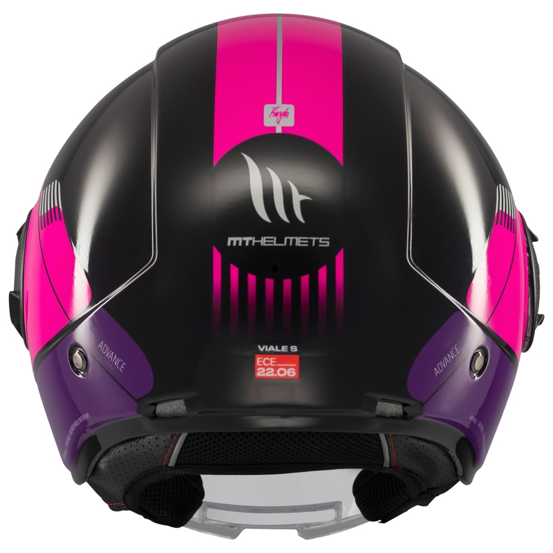 Open face motorcykelhjelm MT Viale SV S Advance sort-pink