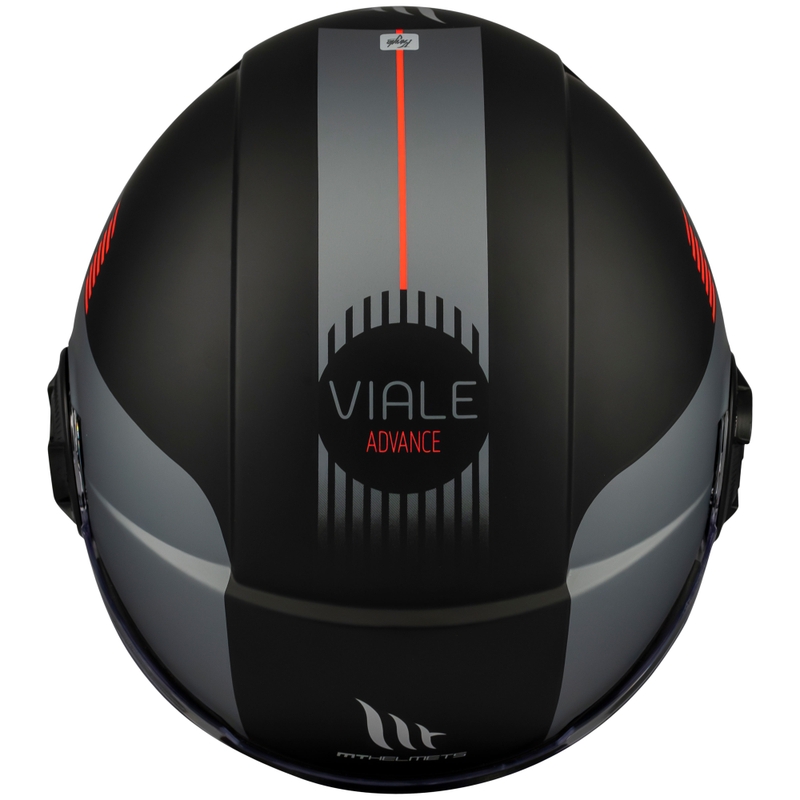 Open face motorcykelhjelm MT Viale SV S Advance mat sort-grå
