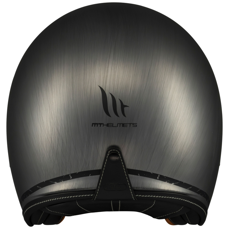 Open face motorcykelhjelm MT Le Mans 2 SV Scratched Chrome mat grå