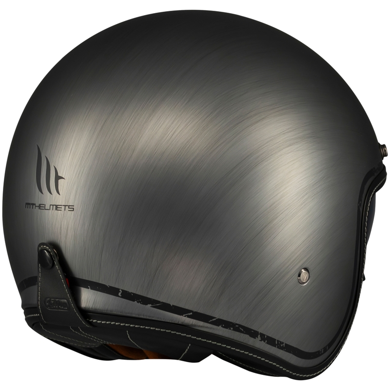 Open face motorcykelhjelm MT Le Mans 2 SV Scratched Chrome mat grå