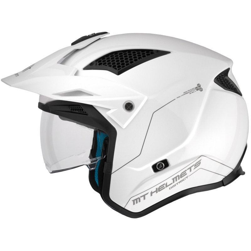 Open face trial motorcykelhjelm MT District SV Solid hvid