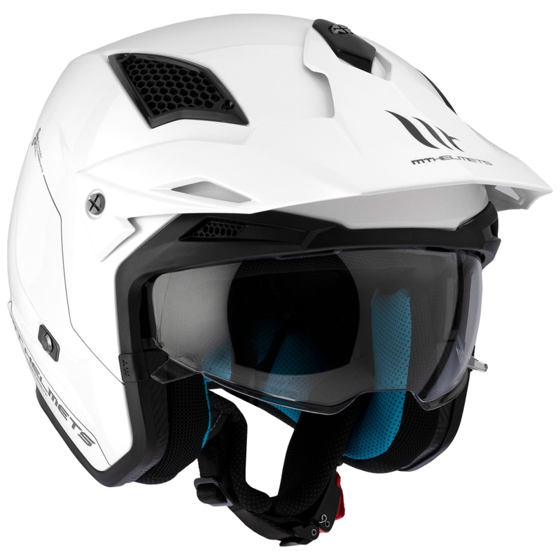 Open face trial motorcykelhjelm MT District SV Solid hvid