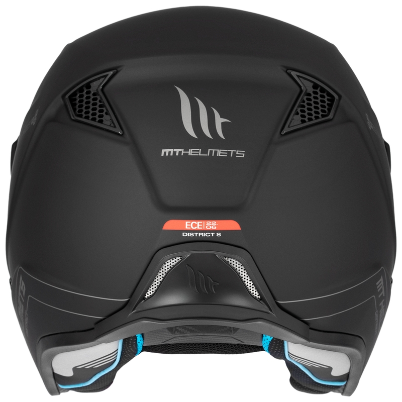 MT District SV Solid Open Face Trial Motorcykelhjelm Mat Sort