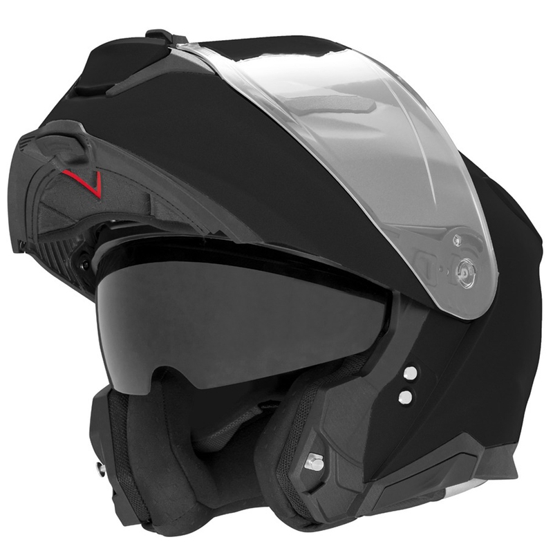 Flip-up motorcykelhjelm NOX N967 blank sort