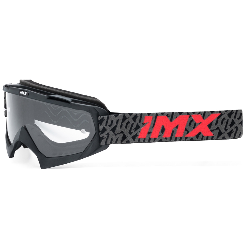 Motocrossbriller iMX Mud sort-grå-rød med klart plexiglas