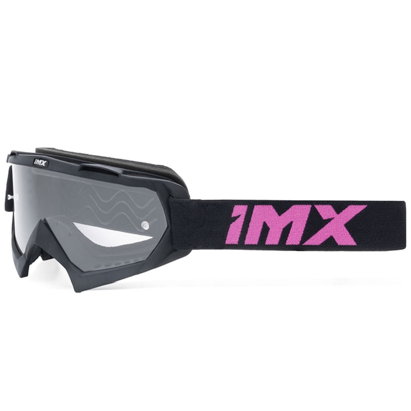 Motocross-briller iMX Mud sort-pink med klart plexiglas