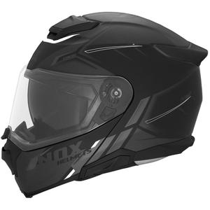 Flip-up motorcykelhjelm NOX N967 Synchro mat sort-hvid