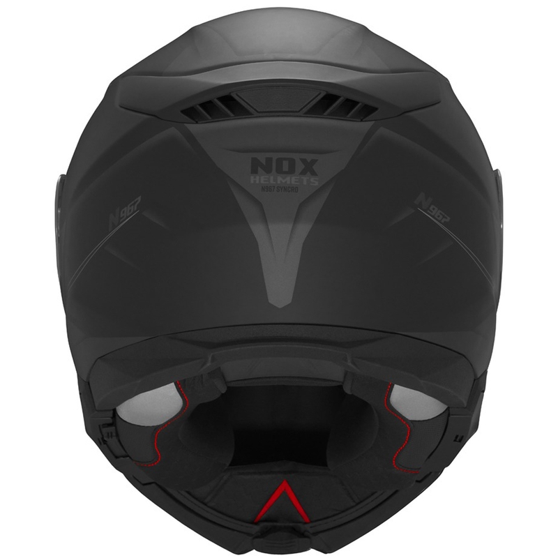 Flip-up motorcykelhjelm NOX N967 Synchro mat sort-grå