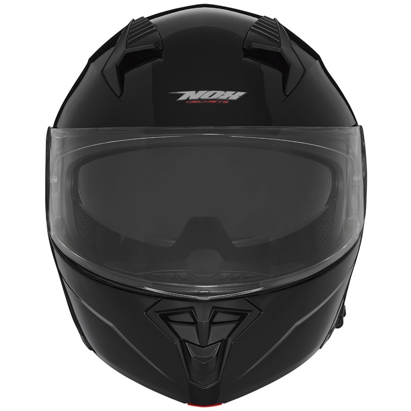 Flip-up motorcykelhjelm NOX N968 blank sort