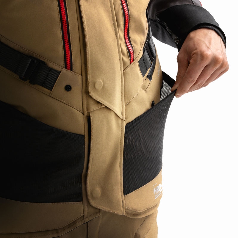 Rebelhorn Hardy 3.0 beige-grå-rød motorcykeljakke