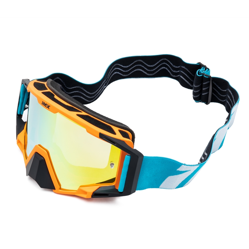 Motocrossbriller iMX Sand orange-blå-hvid med iridium plexiglas