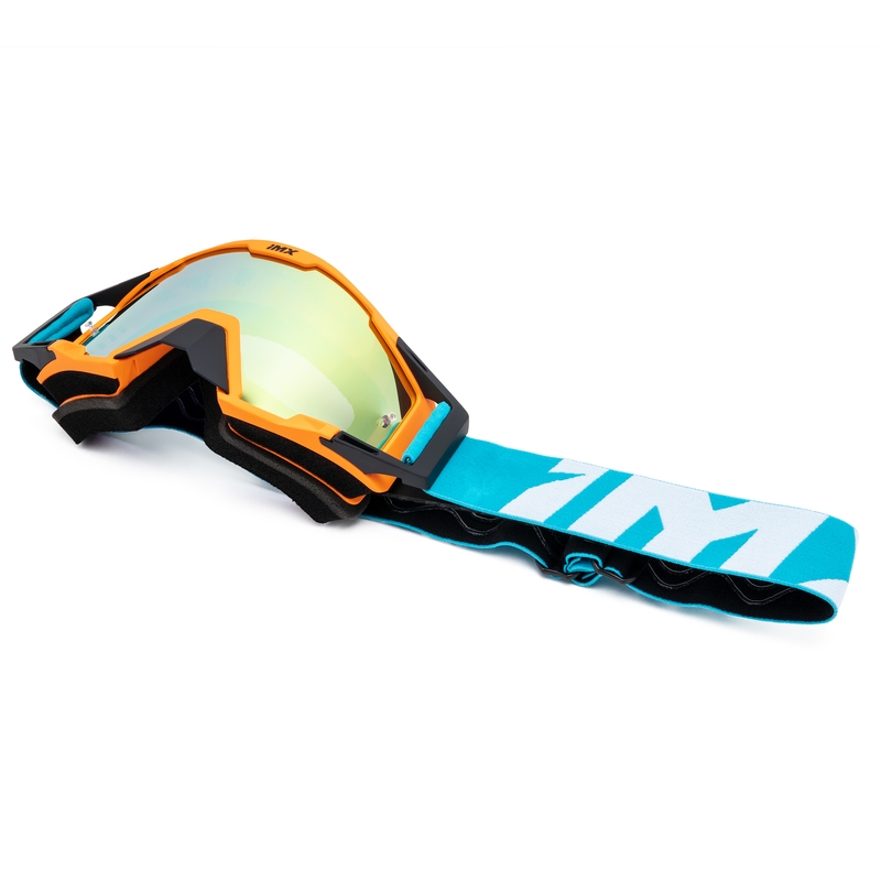Motocrossbriller iMX Sand orange-blå-hvid med iridium plexiglas