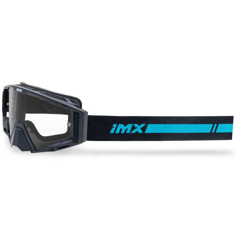 Motocrossbriller iMX Sand sort-blå med blåt iridium plexiglas