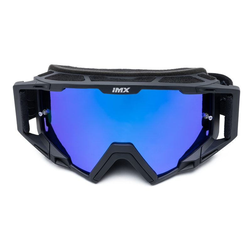 Motocrossbriller iMX Sand sort-blå med blåt iridium plexiglas