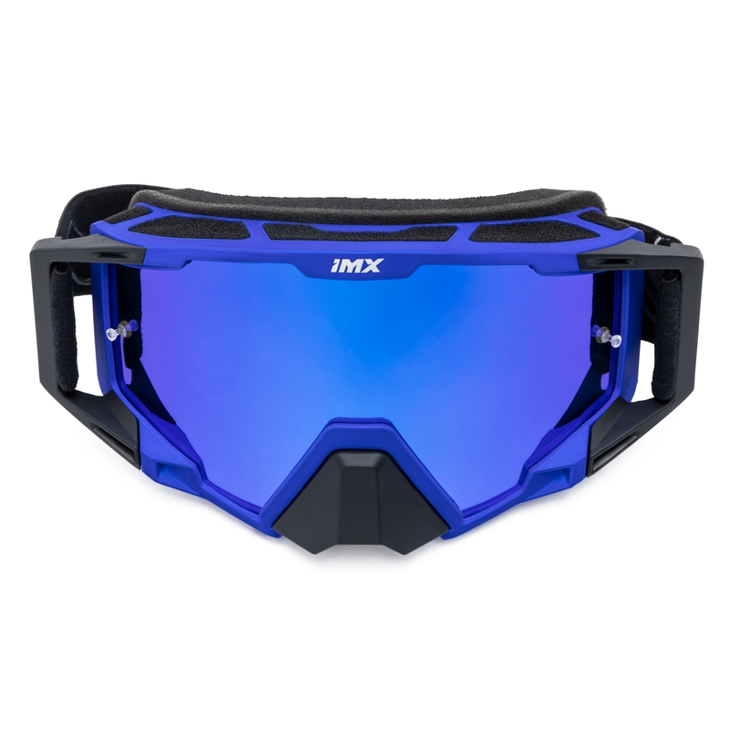Motocrossbriller iMX Sand sort-blå med iridium plexiglas