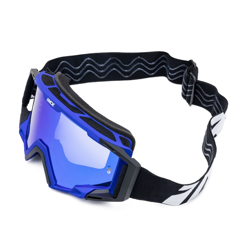 Motocrossbriller iMX Sand sort-blå med iridium plexiglas