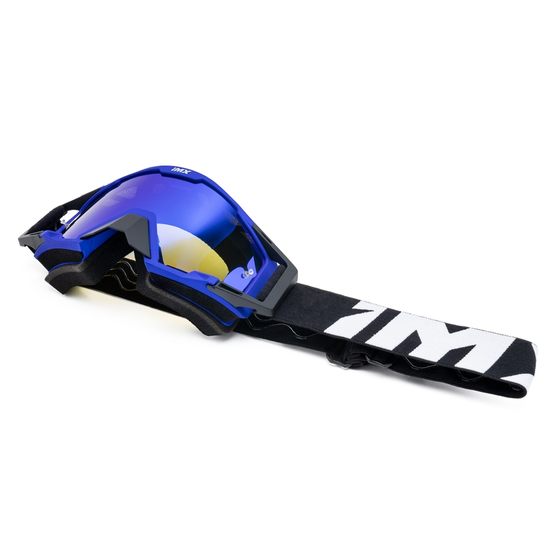 Motocrossbriller iMX Sand sort-blå med iridium plexiglas