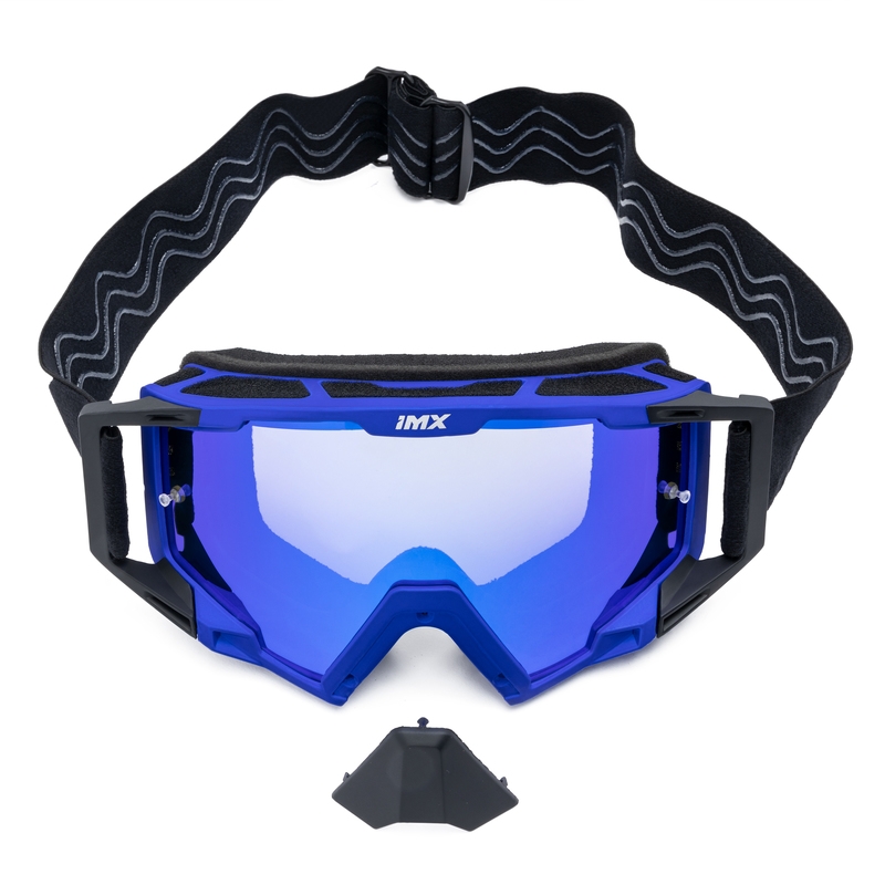 Motocrossbriller iMX Sand sort-blå med iridium plexiglas