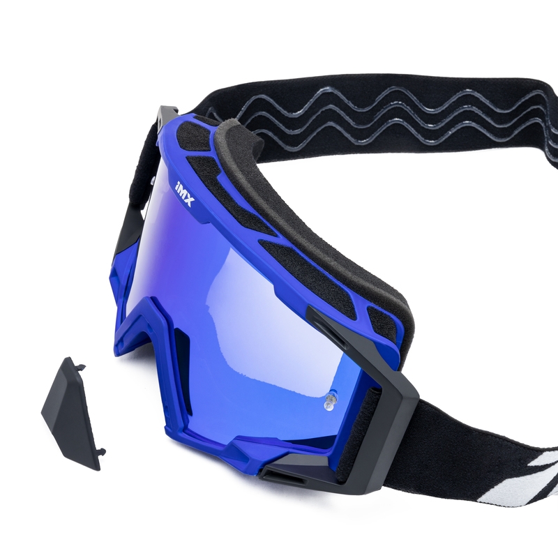 Motocrossbriller iMX Sand sort-blå med iridium plexiglas