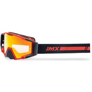 Motocrossbriller iMX Sand sort-rød med rødt iridium plexiglas