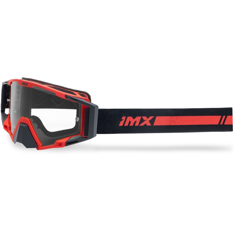 Motocrossbriller iMX Sand sort-rød med rødt iridium plexiglas